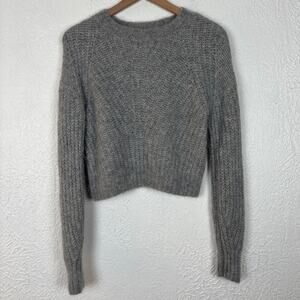 Abercrombie & Fitch Grey Alpaca Wool Cropped Sweater Size XS